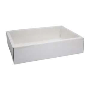 PAPER DRAWER BOX PVC LID WHITE 18x25x6cm