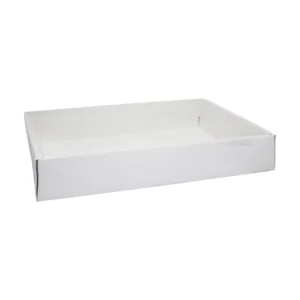 PAPER DRAWER BOX PVC LID WHITE 25x35x6cm