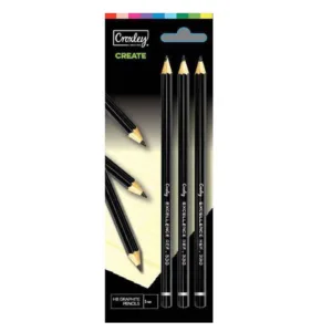 PACK (3) CROXLEY HB GRAPHITE PENCILS CARDED