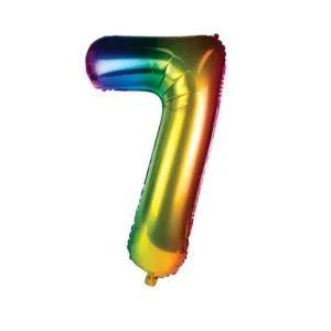 HELIUM/AIR FOIL RAINBOW NUMBER #7 BALLOON 106CM (TBD)
