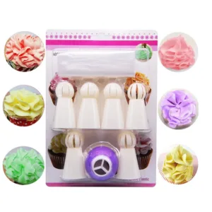 PLASTIC RUSSIAN ICING NOZZLE SET  (1x7pc)