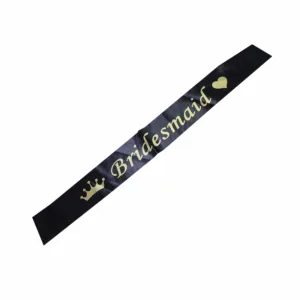 SASH BRIDESMAID (GOLD PRINT ON BLACK) (TBD)