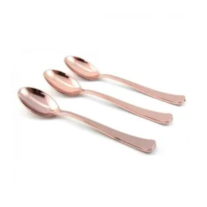 DISPOSABLE TABLE SPOON ROSE GOLD 17.2cm (1x10)