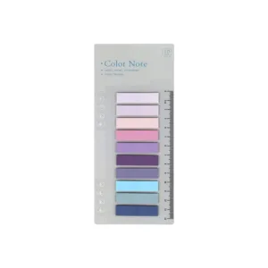 STICKY NOTES ON RULER 11x44mm 10 COLOURS PASTEL