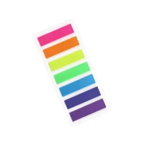 TRANSPARENT STICKY NOTES ASSORTED BRIGHT COLOURS 7PC