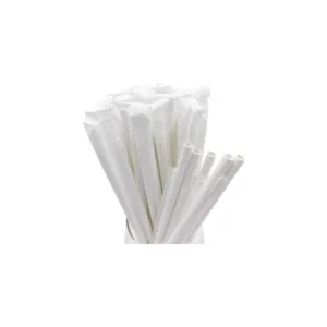 PAPER STRAWS WHITE WRAPPED 8mmx210mm