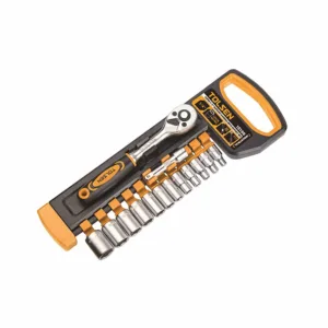 TOLSEN  RATCHET HANDLE WITH SOCKET SET 4-14mm  1/4 (1x12pc)