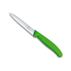 VICTORINOX SERRATED PARING KNIFE GREEN 10cm