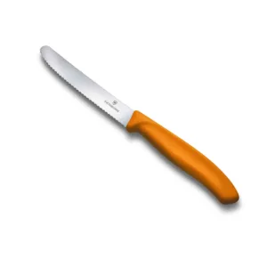 VICTORINOX ROUND SERRATED PARING KNIFE ORANGE 11cm