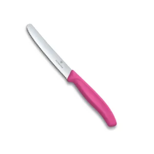 VICTORINOX ROUND SERRATED PARING KNIFE PINK 11cm
