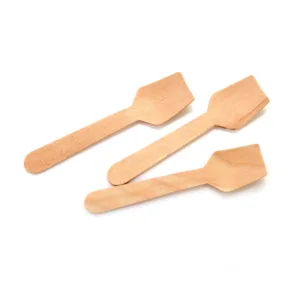 BIRCHWOOD ICECREAM SQUARE PADDLE SPOON  9.5cm  (1x100)
