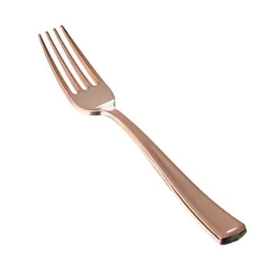 DISPOSABLE FORK ROSE GOLD 18.5cm (1x10)