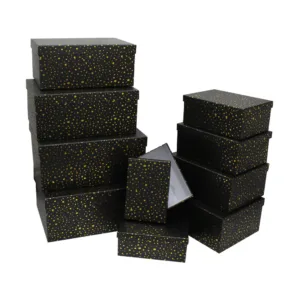 NESTING BOX SET BLACK GOLD FOIL 10PC
