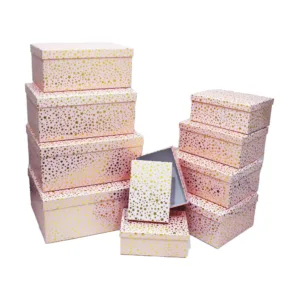 NESTING BOX SET PALE PINK GOLD FOIL 10PC