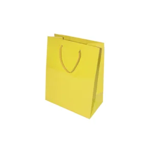 GIFT BAG YELLOW 17+8x22cm