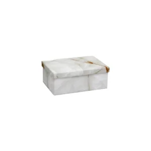 GIFT BOX WHITE MARBLE ABSTRACT SIZE 1 18x12x7cm