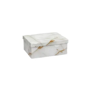GIFT BOX WHITE MARBLE ABSTRACT SIZE 2 20x14x8cm