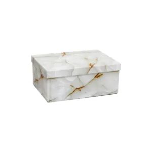GIFT BOX WHITE MARBLE ABSTRACT SIZE 4 24x17x10cm