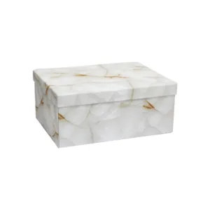 GIFT BOX WHITE MARBLE ABSTRACT SIZE 6 28x21x12cm