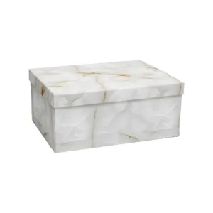 GIFT BOX WHITE MARBLE ABSTRACT SIZE 7 30x22x13cm