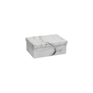 GIFT BOX SILVER MARBLE ABSTRACT SIZE 1 18x12x7cm