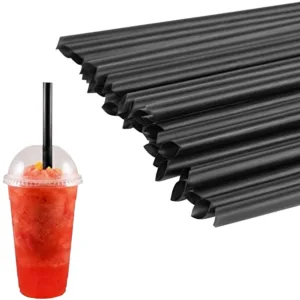 BUBBLE TEA STRAW WRAPPED 230x12mm BLACK (1x50)