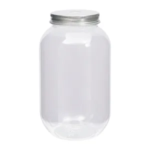 PLASTIC CANDY BOTTLE ROUND ALUMINIUM LID 500ml