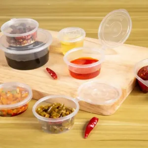 H-SELECT PP SAUCE TUB HINGED LID CLEAR