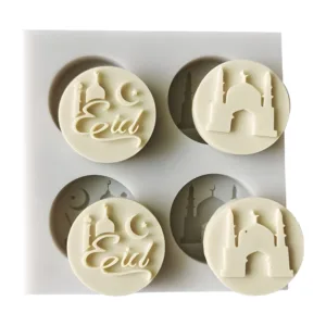 SILICONE FONDANT MOULDS ROUND EID/MOSQUE DESIGNS 80g (TBD)