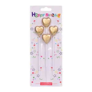 CANDLE HEART SHAPED 13cm (1x4)