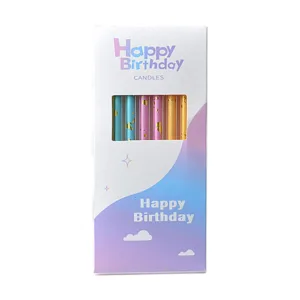 HAPPY BIRTHDAY CANDLE 12cm (1x6)