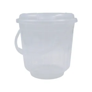 FUSSY LEO BUCKET WITH LID & HANDLE 5L CLEAR