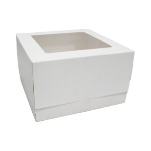 H-SELECT WINDOW CAKE BOX WHITE ADJ. HEIGHT 10x10x6" (1x20)