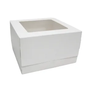 H-SELECT WINDOW CAKE BOX WHITE ADJ. HEIGHT 10x10x6" (1x20)