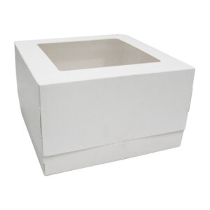 H-SELECT WINDOW CAKE BOX WHITE ADJ. HEIGHT 12x12x6" (1x20)