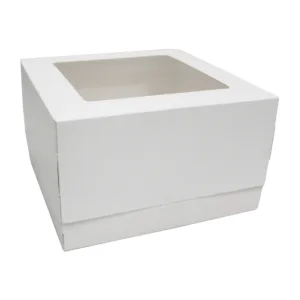 H-SELECT WINDOW CAKE BOX WHITE ADJ. HEIGHT 12x12x6" (1x20)