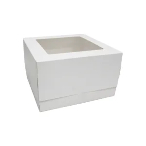 H-SELECT WINDOW CAKE BOX WHITE ADJ. HEIGHT 8x8x6" (1x20)