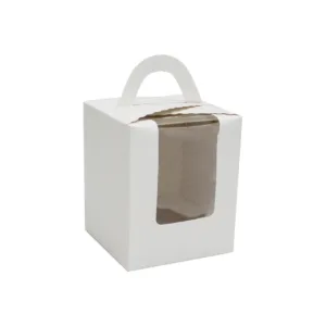 H-SELECT SINGLE CUPCAKE BOX WHITE 9.2x9.2x11cm (1x10)