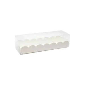 H-SELECT MACARON BOX WHITE BASE PVC LID 16x5x5cm (1x20)