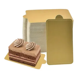 H-SELECT MINI DESSERT BOARD PAPER GOLD 100x52mm RECT. (1x50)