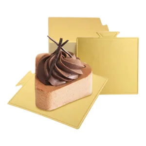 H-SELECT MINI DESSERT BOARD PAPER GOLD 90x84mm SQUARE (1x50)