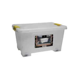 H-SELECT STORAGE CONTAINER & LID WITH WHEELS CLEAR 30L
