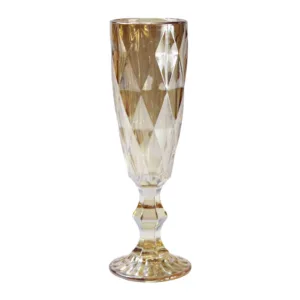 CRYSTAL CHAMPAGNE GLASS STEMMED GOLD 150ml