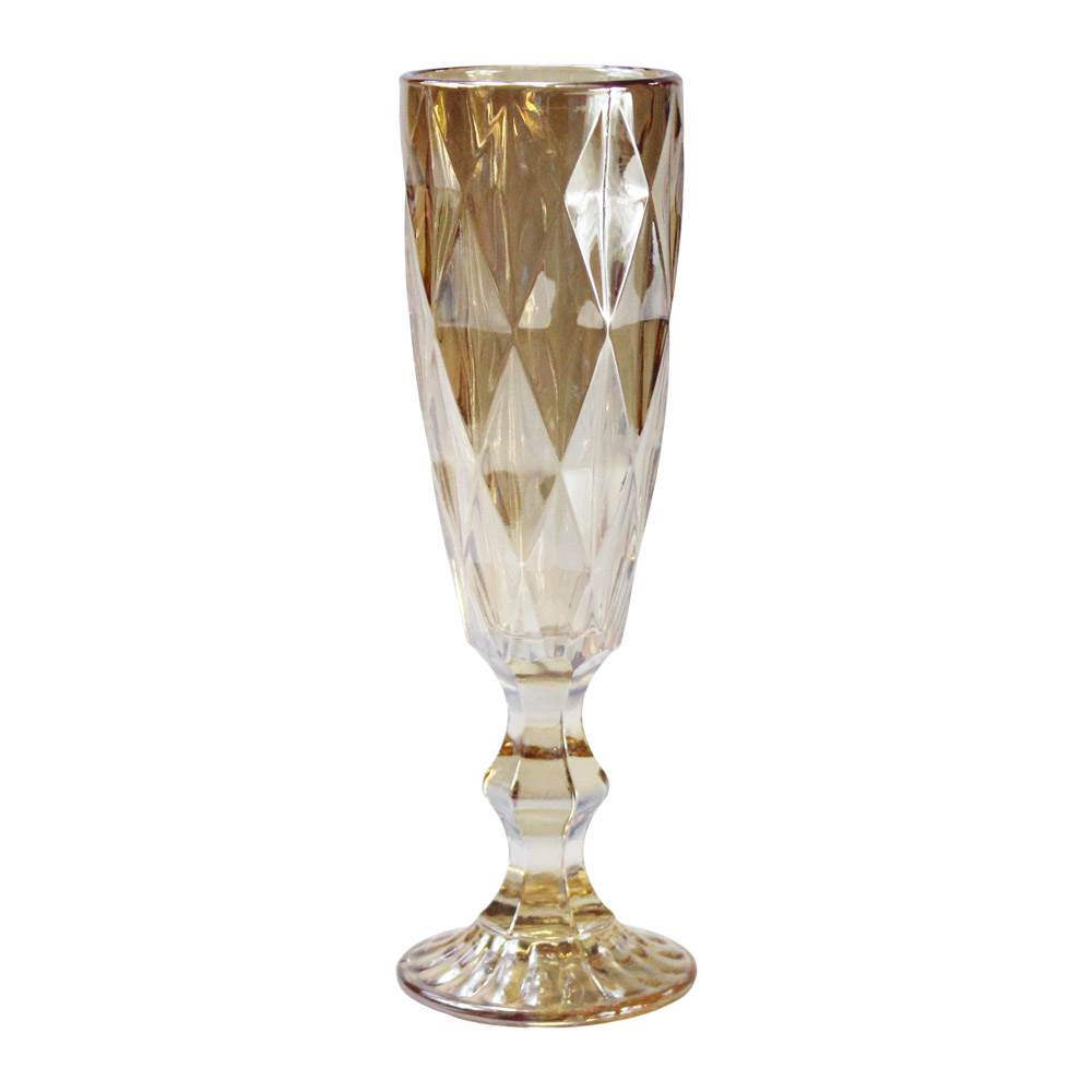 CRYSTAL CHAMPAGNE GLASS STEMMED GOLD 150ml