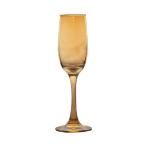 CHAMPAGNE FLUTE GLASS STEMMED GOLD 175ml