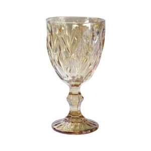 CRYSTAL WINE GLASS STEMMED GOLD 280ml