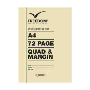 FREEDOM SOFTCOVER COLLEGE EXERCISE BOOK A4 Q/M 72 PAGES