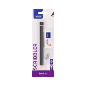 MARLIN SCRIBBLER HB PENCILS + ERASER & SHARPENER COMBO