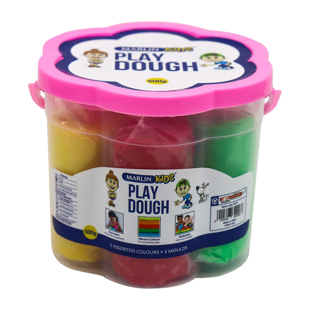 MARLIN KIDS PLAY DOUGH  500g  5 COLOURS 3 MOULDS