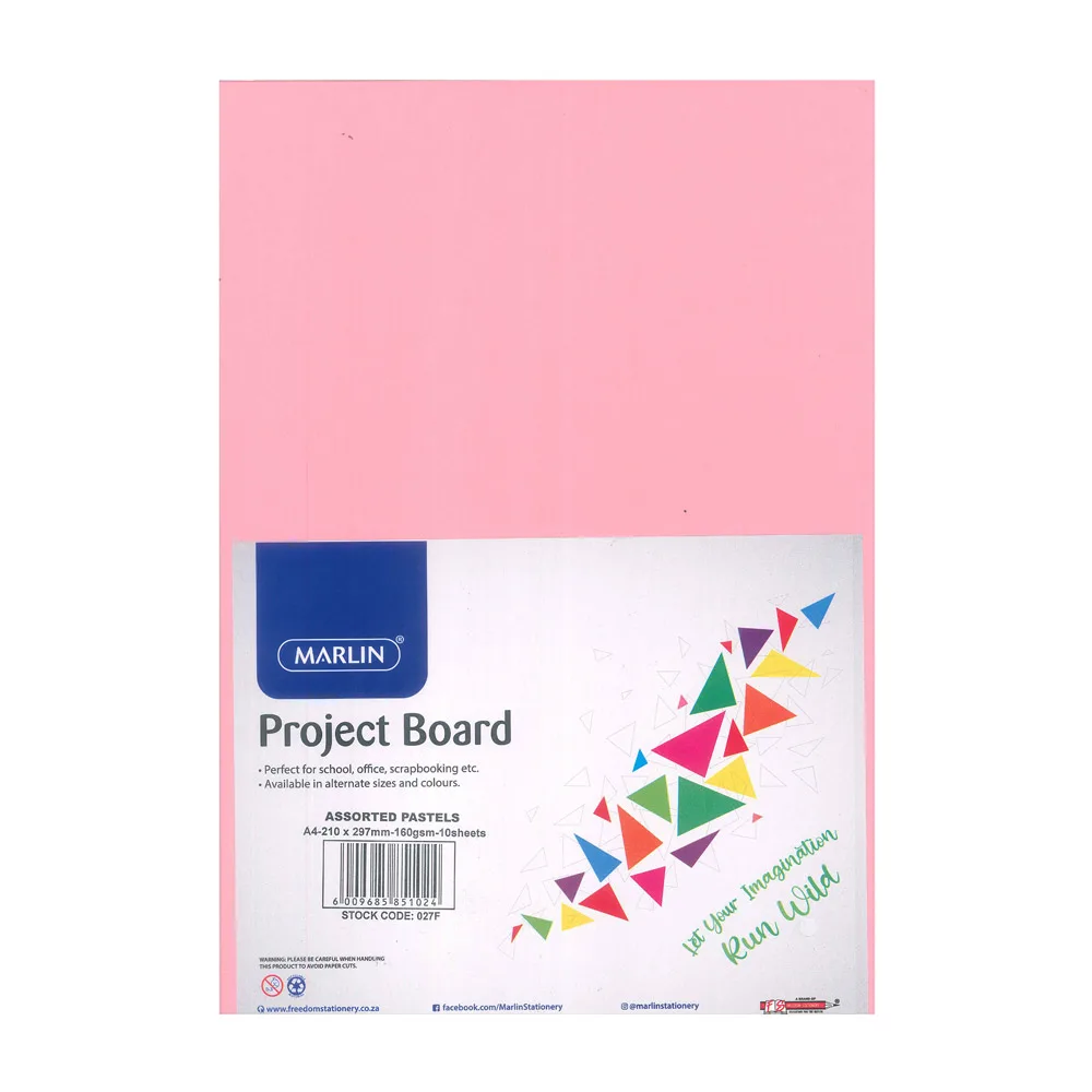 MARLIN PROJECT BOARD A4 PASTEL COLOURS 160gsm (1x10)